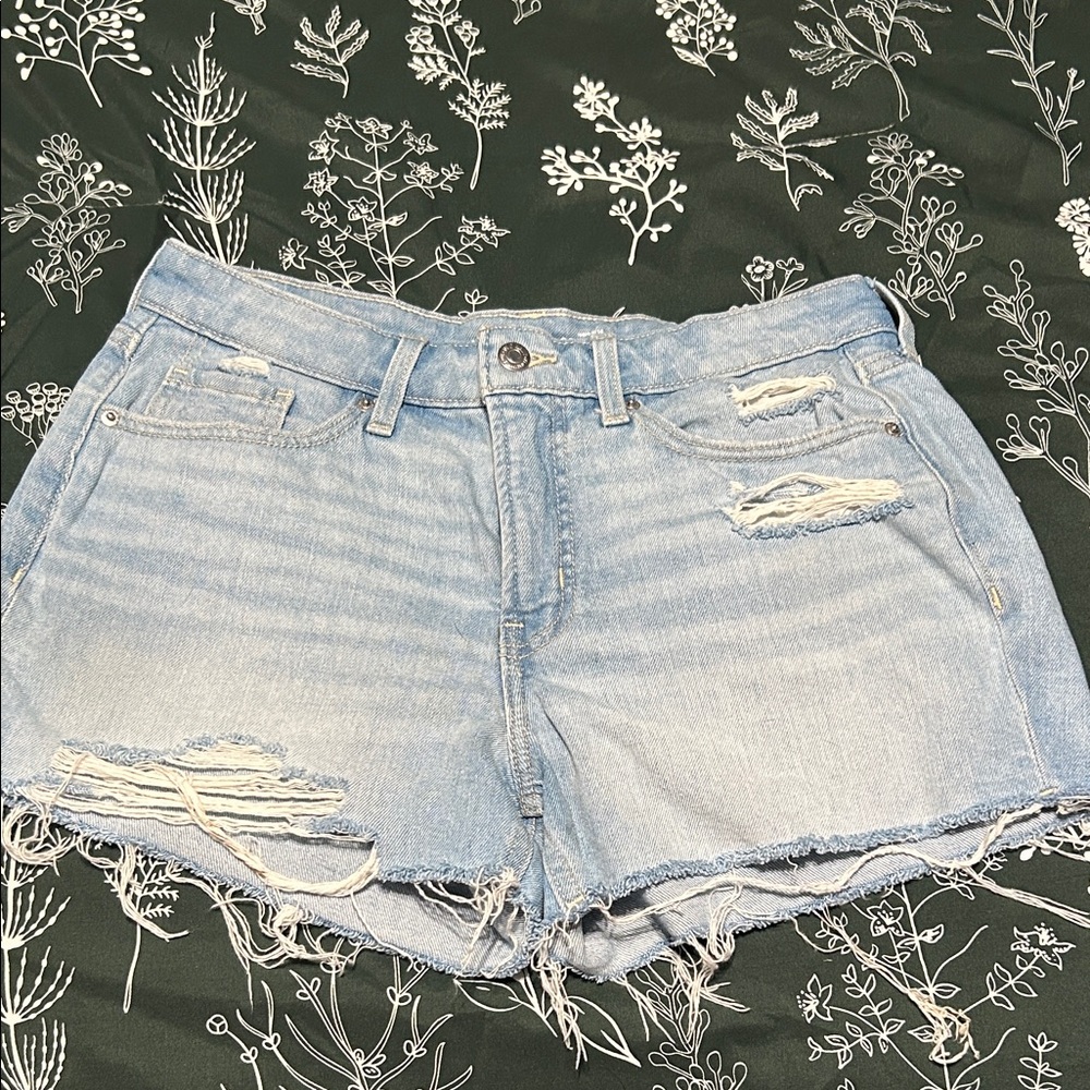 Old Navy Light Blue Distressed Denim Jean Shorts
